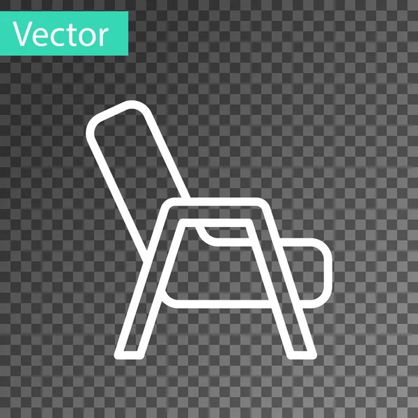 Bílá Čára Křeslo Ikona Izolované Průhledném Pozadí Vektor — Stockový vektor