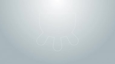 Mavi çizgi Udder simgesi gri arkaplanda izole edildi. 4K Video hareketli grafik canlandırması