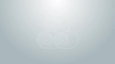 Gri arkaplanda mavi çizgili saman sembolü var. 4K Video hareketli grafik canlandırması