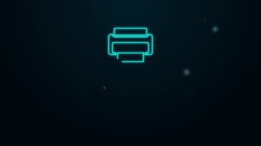 Parlayan neon hattı siyah arkaplanda izole edilmiş süt ikonu için konteynır. 4K Video hareketli grafik canlandırması
