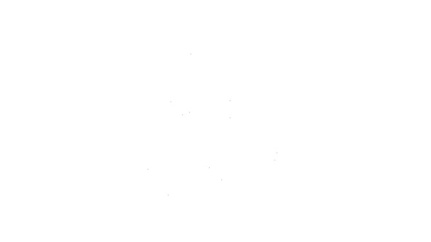 Línea negra Semillas de un ícono de planta específico aisladas sobre fondo blanco. Animación gráfica de vídeo 4K — Vídeo de stock
