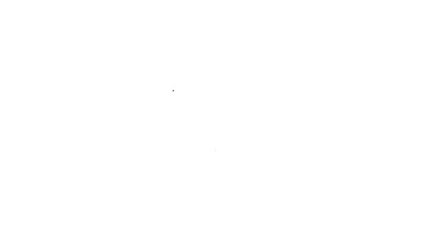 Черная линия Упаковка с семенами определенного значка растения, выделенного на белом фоне. Видеографическая анимация 4K — стоковое видео