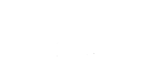 Linha preta ícone do trator isolado no fundo branco. Animação gráfica em movimento de vídeo 4K — Vídeo de Stock