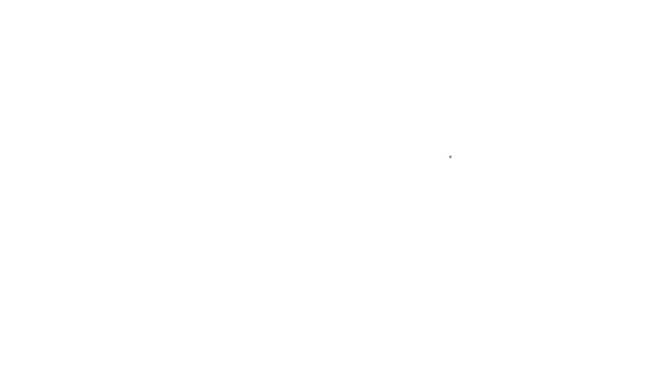 Icono de Espantapájaros de línea negra aislado sobre fondo blanco. Animación gráfica de vídeo 4K — Vídeos de Stock