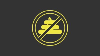 Yellow No shit icon isolated on grey background. 4K Video motion graphic animation