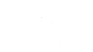 Beyaz arka planda izole edilmiş şapka ikonuna sahip siyah çizgi arıcısı. Özel koruyucu üniforma. 4K Video hareketli grafik canlandırması