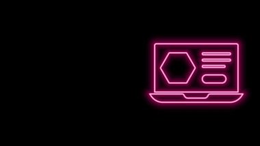 Parlayan neon hattı Honey çevrimiçi servis veya platform simgesi siyah arkaplanda izole edildi. Kırsal organik ürün. Çevrimiçi iş. 4K Video hareketli grafik canlandırması