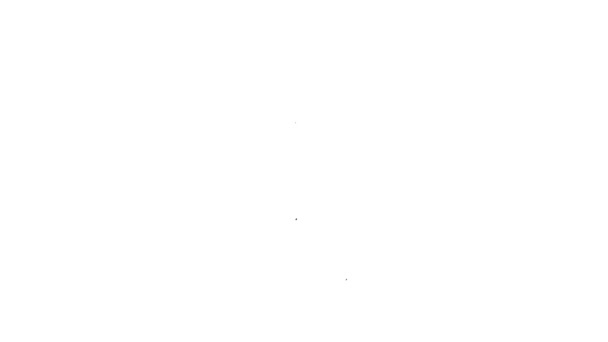 Linha preta ícone do símbolo do prêmio Dog isolado no fundo branco. Medalha com pegada de cão como conceito vencedor da exposição de animais de estimação. Animação gráfica em movimento de vídeo 4K — Vídeo de Stock