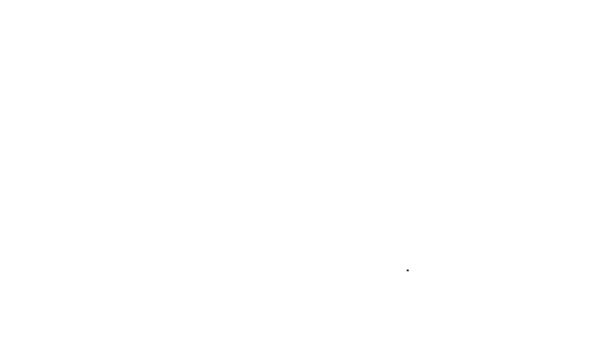 Puerta de línea negra para icono de mascota aislada sobre fondo blanco. Animación gráfica de vídeo 4K — Vídeos de Stock