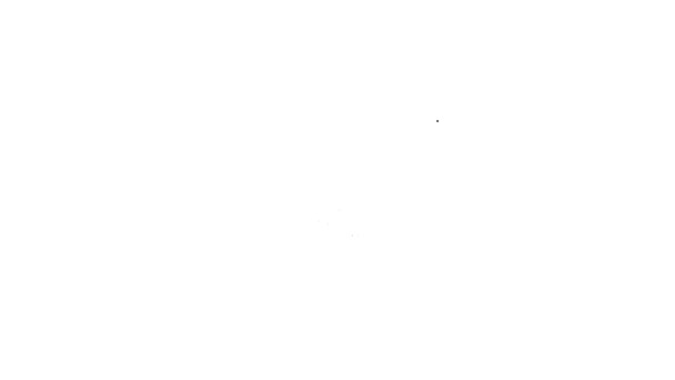 Schwarze Linie Kragen mit Namensschild-Symbol isoliert auf weißem Hintergrund. Vorräte für Haustiere. Pfotenabdruck für Hund oder Katze. Katzen- und Hundepflege. Haustierketten. 4K Video Motion Grafik Animation — Stockvideo