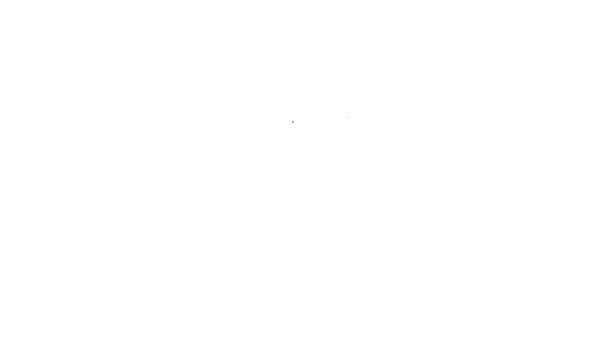 ブラックライン白い背景に隔離されたペットシャンプーアイコン。ペットケアサイン。犬のクリーニングシンボル。4Kビデオモーショングラフィックアニメーション — ストック動画