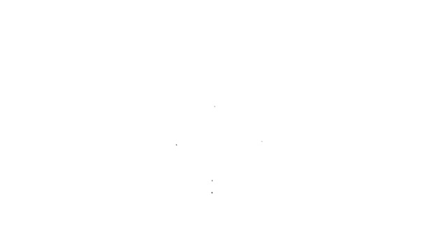 Чорна лінія Без значка лайна ізольовано на білому тлі. 4K Відео рух графічна анімація — стокове відео
