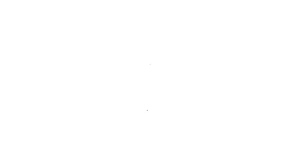 Черная линия Кошачий нос значок изолирован на белом фоне. Видеографическая анимация 4K — стоковое видео