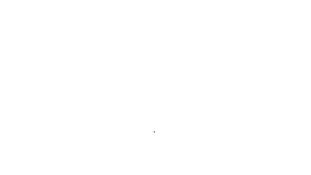 Zwarte lijn Bijen pictogram geïsoleerd op witte achtergrond. Zoet natuurlijk voedsel. Honingbij of apis met vleugels symbool. Vliegend insect. 4K Video motion grafische animatie — Stockvideo