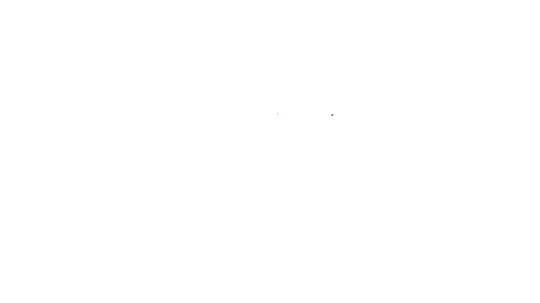 Черная линия висит знак с сотами изолированы на белом фоне. Значок вывески. Символ медовых клеток. Сладкая натуральная еда. Видеографическая анимация 4K — стоковое видео