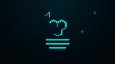 Parlayan neon hattı bal peteği simgesi siyah arkaplanda izole edildi. Bal hücrelerinin sembolü. Tatlı doğal yemek. 4K Video hareketli grafik canlandırması