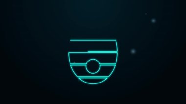 Siyah arka planda izole edilmiş arılar için parlayan neon hattı Kovan. Arı kovanı sembolü. Apiary ve arı yetiştiriciliği. Tatlı doğal yemek. 4K Video hareketli grafik canlandırması