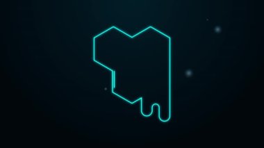 Parlayan neon hattı bal peteği simgesi siyah arkaplanda izole edildi. Bal hücrelerinin sembolü. Tatlı doğal yemek. 4K Video hareketli grafik canlandırması