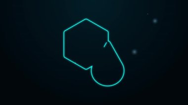 Parlayan neon hattı bal peteği simgesi siyah arkaplanda izole edildi. Bal hücrelerinin sembolü. Tatlı doğal yemek. 4K Video hareketli grafik canlandırması