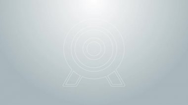 Mavi çizgi hedefinin finansal hedef konsepti gri arka planda izole edildi. Sembolik hedeflere ulaşım, başarı. 4K Video hareketli grafik canlandırması