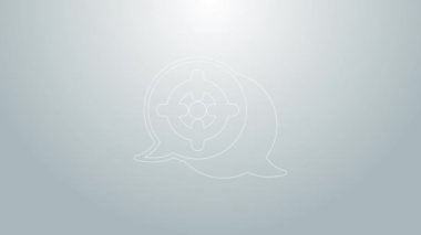 Mavi çizgi hedefinin finansal hedef konsepti gri arka planda izole edildi. Sembolik hedeflere ulaşım, başarı. 4K Video hareketli grafik canlandırması