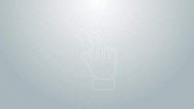 Mavi çizgi hedefinin finansal hedef konsepti gri arka planda izole edildi. Sembolik hedeflere ulaşım, başarı. 4K Video hareketli grafik canlandırması