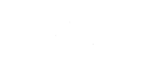 Zwarte lijn pot honing pictogram geïsoleerd op witte achtergrond. Voedselbank. Zoete natuurlijke voedsel symbool. 4K Video motion grafische animatie — Stockvideo