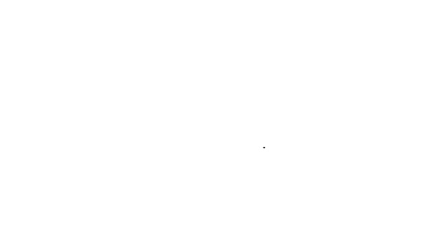 Черная линия Улья для пчел значок изолирован на белом фоне. Символ улья. Апиари и пчеловодство. Сладкая натуральная еда. Видеографическая анимация 4K — стоковое видео