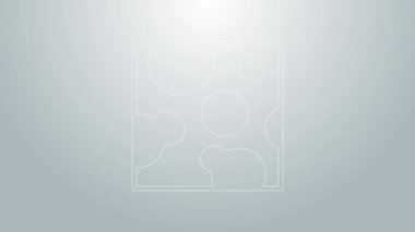 Mavi Çizgili Peynir simgesi gri arkaplanda izole edildi. 4K Video hareketli grafik canlandırması