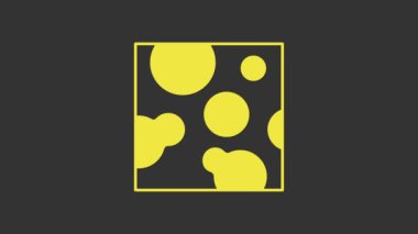 Sarı Peynir simgesi gri arkaplanda izole edildi. 4K Video hareketli grafik canlandırması