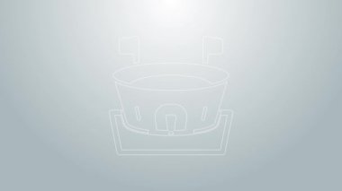 Beyzbol sahası ikonu gri arkaplanda izole edildi. Beyzbol sahası. 4K Video hareketli grafik canlandırması