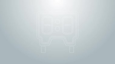 Mavi çizgi Sport beysbol mekanik skorbordu ve sonuç simgesi gri arkaplanda izole. 4K Video hareketli grafik canlandırması