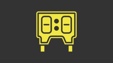 Sarı Spor Beyzbol mekanik skorbordu ve sonuç simgesi gri arkaplanda izole. 4K Video hareketli grafik canlandırması