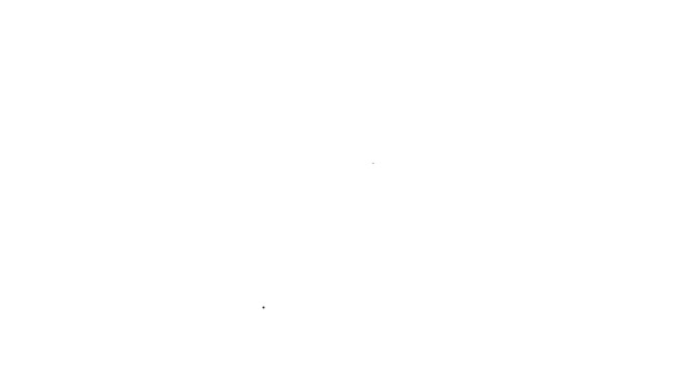 Ligne noire Objectif financier icône concept isolé sur fond blanc. Objectifs symboliques réalisation, succès. Animation graphique de mouvement vidéo 4K — Video