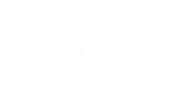 Zwarte lijn Vlag pictogram geïsoleerd op witte achtergrond. Overwinning, winnen en overwinnen tegenspoed concept. 4K Video motion grafische animatie — Stockvideo