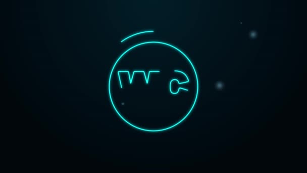 Glowing neon line Toilet icon isolated on black background. WC sign. Washroom. 4K Video motion graphic animation — Stock Video