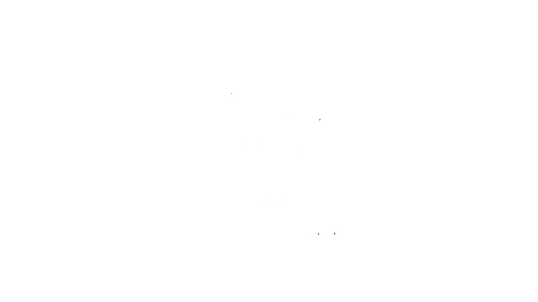 Εικόνα στρατηγικής σχεδιασμού μαύρης γραμμής που απομονώνεται σε λευκό φόντο. Σχηματισμός κυπέλλου μπέιζμπολ και τακτική. 4K Γραφική κίνηση κίνησης βίντεο — Αρχείο Βίντεο