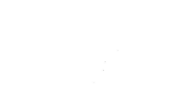 Linea nera icona del campo di baseball isolato su sfondo bianco. Mappa del baseball. Animazione grafica 4K Video motion — Video Stock