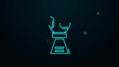 Glowing neon line Award cup with baseball ball icon isolated on black background. Winner trophy symbol. Championship or competition trophy. Sports achievement. 4K Video motion graphic animation