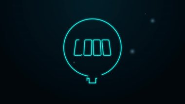 Siyah arkaplanda parlayan neon çizgisi yaya geçidi ikonu izole edildi. Trafik kuralları ve güvenli sürüş. 4K Video hareketli grafik canlandırması