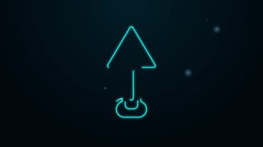 Siyah arkaplanda izole edilmiş üçgen simgesinde parlayan neon çizgisi ünlem işareti. Tehlike uyarısı, dikkat, dikkat, tehlike uyarısı önemli bir işaret. 4K Video hareketli grafik canlandırması