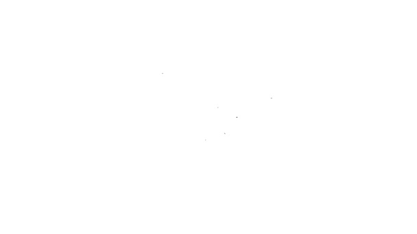Черная линия бейсбольный билет значок изолирован на белом фоне. Видеографическая анимация 4k — стоковое видео