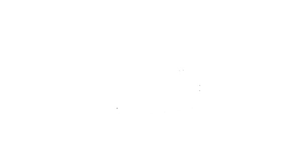 Black line Baseball boot icon isolated on white background. 4K Video motion graphic animation — Αρχείο Βίντεο