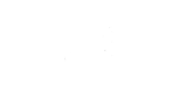 Icono de semáforo de línea negra aislado sobre fondo blanco. Animación gráfica de vídeo 4K — Vídeo de stock