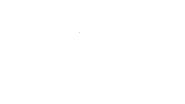 Černá čára Silniční dopravní značka. Ikona ukazatele izolovaná na bílém pozadí. Symbol ukazatele. Izolovaný informační nápis ulice. Směrovací značka. Grafická animace pohybu videa 4K
