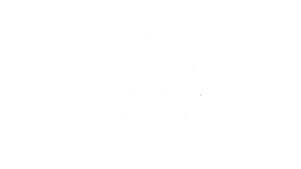 Zwarte lijn Road barrière pictogram geïsoleerd op witte achtergrond. Symbool van beperkt gebied dat in aanbouw is. Reparatie. 4K Video motion grafische animatie — Stockvideo