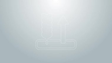 Mavi çizgili mısır gevrekleri; pirinç, buğday, mısır, yulaf, çavdar, gri arka planda izole edilmiş arpa ikonu. Buğday ekmeği sembolleri. 4K Video hareketli grafik canlandırması