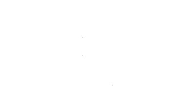 Siyah çizgi kepçe un simgesi beyaz arkaplanda izole edildi. 4K Video hareketli grafik canlandırması