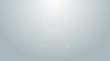 Mavi çizgi. Kuran 'ın kutsal kitabı gri arka planda izole edilmiş. Müslüman bayramı, Kurban Bayramı, Kurban Bayramı, Ramazan Kareem. 4K Video hareketli grafik canlandırması