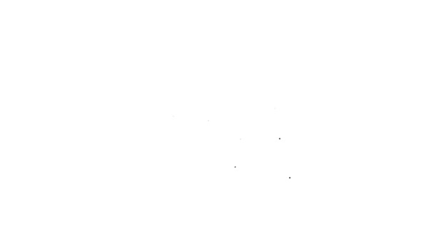 Zwarte lijn Geen snoepjes en snoepjes verbod pictogram geïsoleerd op witte achtergrond. Geen verboden snoep symbool. 4K Video motion grafische animatie — Stockvideo